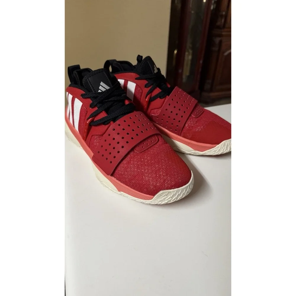 Adidas Dame 8 EXTPLY Red White Basketball Shoes IF1506 Men's Sz‎ 9